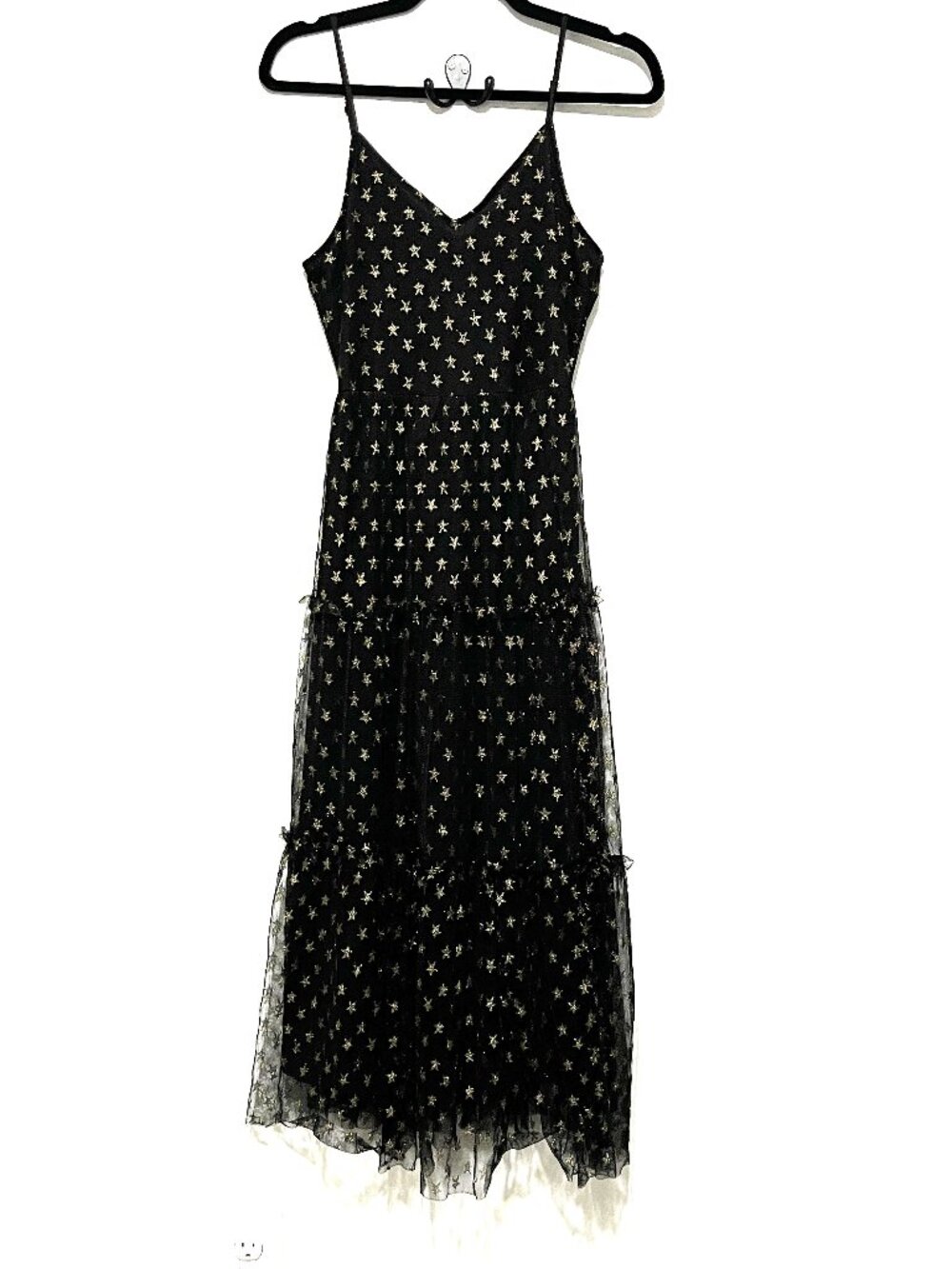 If By Sea Womens Tiered Maxi Dress S Stars Whimsigoth Celestial Fairy Grunge